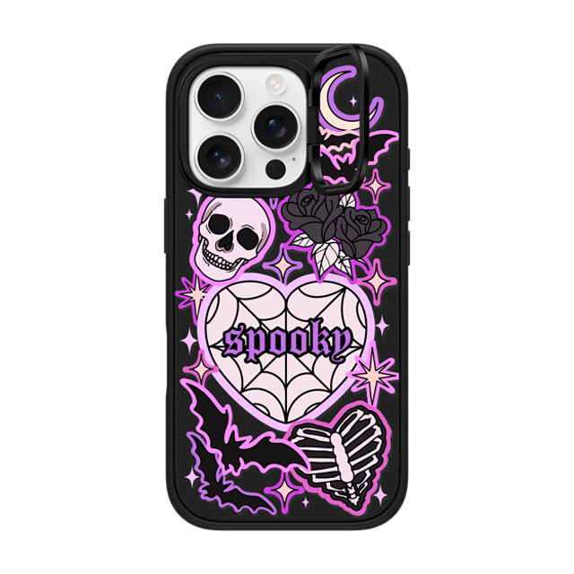 Chiara LB Art x CASETiFY iPhone 16 Pro ケース マットブラック インパクトリングスタンドケース MagSafe対応 SPOOKY by Chiara LB art