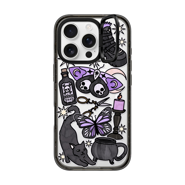 Chiara LB Art x CASETiFY iPhone 16 Pro ケース ブラック インパクトリングスタンドケース MagSafe対応 Dark Witch by Chiara LB art