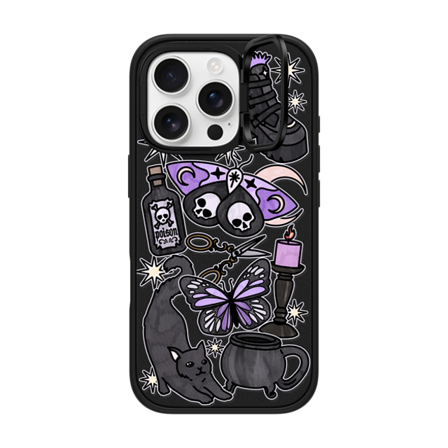 Chiara LB Art x CASETiFY iPhone 16 Pro ケース マットブラック インパクトリングスタンドケース MagSafe対応 Dark Witch by Chiara LB art