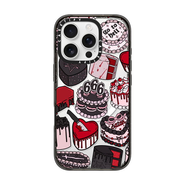 Chiara LB Art x CASETiFY iPhone 16 Pro ケース ブラック インパクトケース MagSafe対応 Spooky Cakes by Chiara LB art