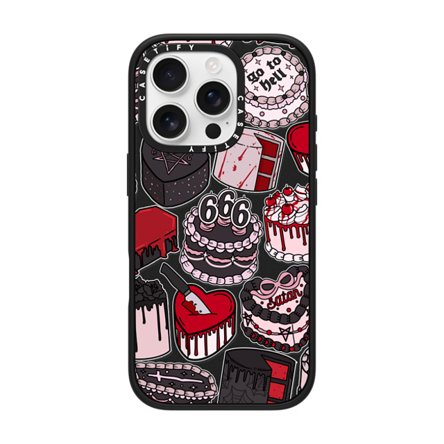 Chiara LB Art x CASETiFY iPhone 16 Pro ケース マットブラック インパクトケース MagSafe対応 Spooky Cakes by Chiara LB art