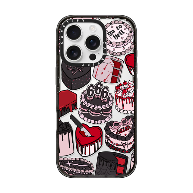 Chiara LB Art x CASETiFY iPhone 16 Pro ケース ブラック インパクトケース Spooky Cakes by Chiara LB art