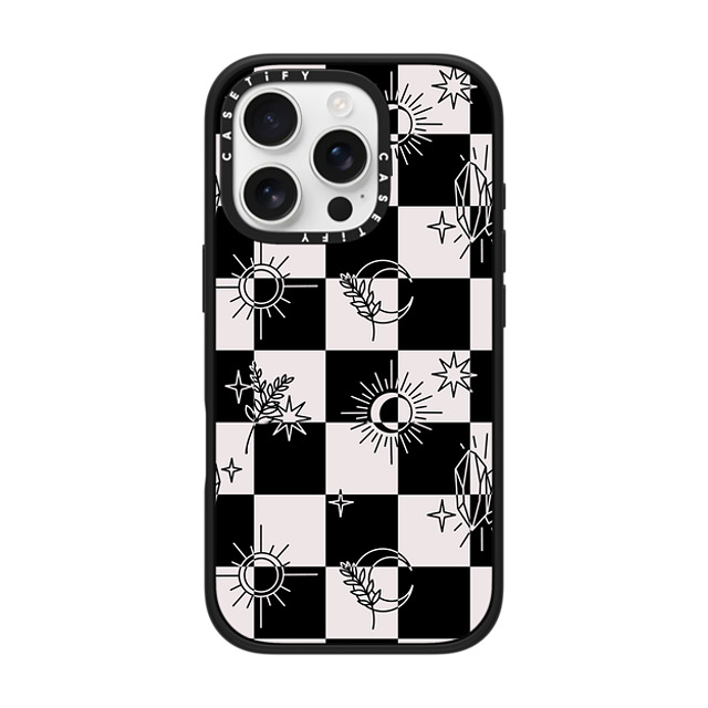 Chiara LB Art x CASETiFY iPhone 16 Pro ケース マットブラック インパクトケース MagSafe対応 Witchy Checkered Print