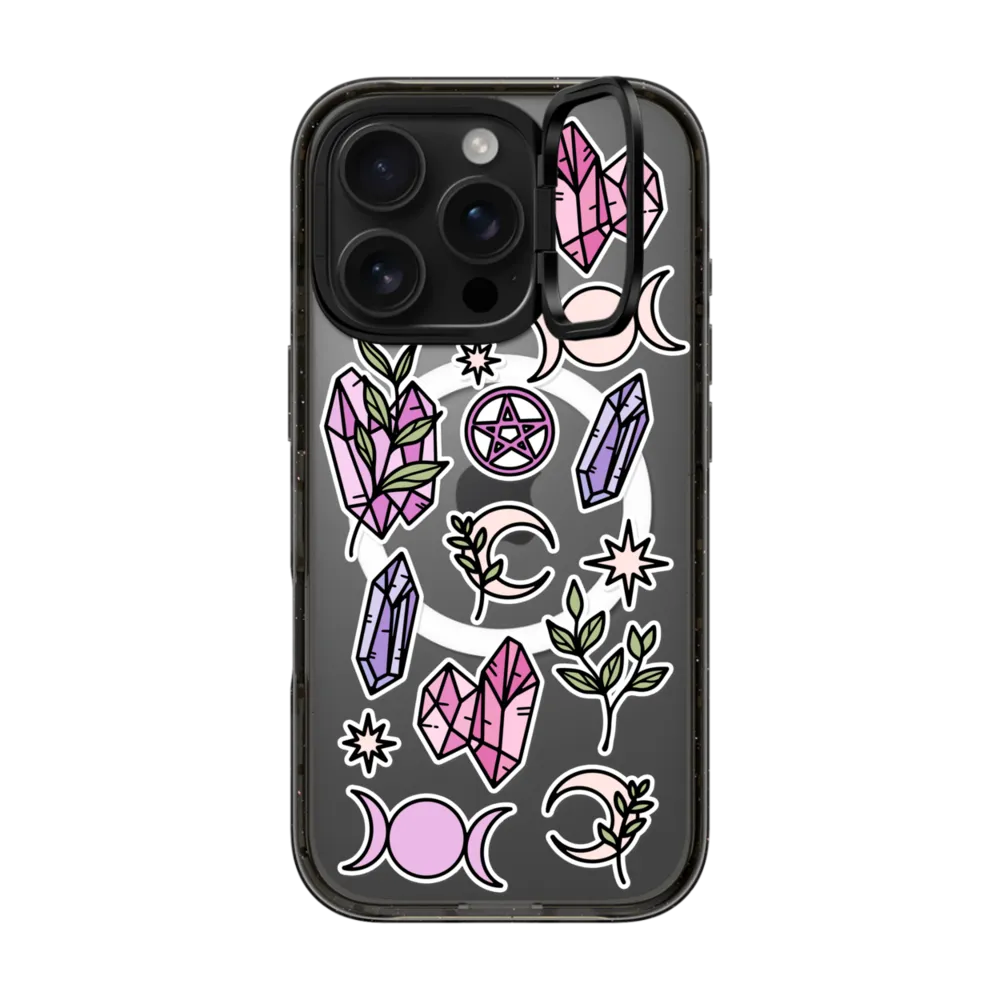 Impact Ring Stand iPhone 16 Pro Case MagSafe Compatible - Crystal Witch
