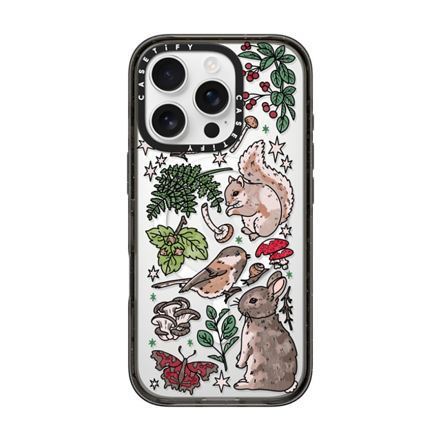 Chiara LB Art x CASETiFY iPhone 16 Pro ケース ブラック インパクトケース MagSafe対応 Woodland Magic