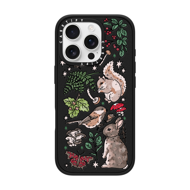 Chiara LB Art x CASETiFY iPhone 16 Pro ケース マットブラック インパクトケース MagSafe対応 Woodland Magic