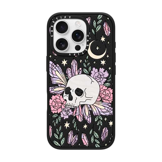 Chiara LB Art x CASETiFY iPhone 16 Pro ケース マットブラック インパクトケース MagSafe対応 Enchanted Garden