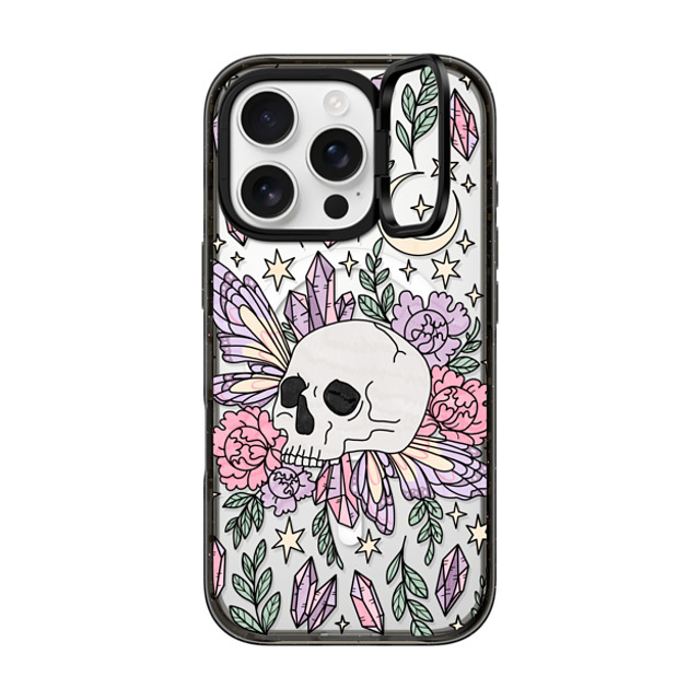 Chiara LB Art x CASETiFY iPhone 16 Pro ケース ブラック インパクトリングスタンドケース MagSafe対応 Enchanted Garden