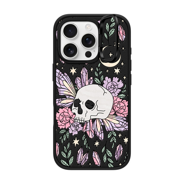 Chiara LB Art x CASETiFY iPhone 16 Pro ケース マットブラック インパクトリングスタンドケース MagSafe対応 Enchanted Garden