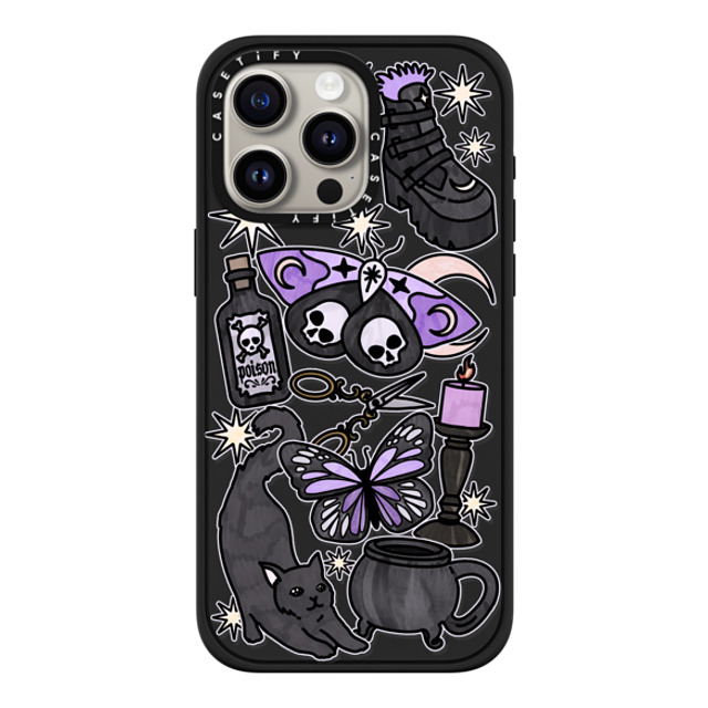 Chiara LB Art x CASETiFY iPhone 15 Pro Max ケース マットブラック インパクトケース MagSafe対応 Dark Witch by Chiara LB art