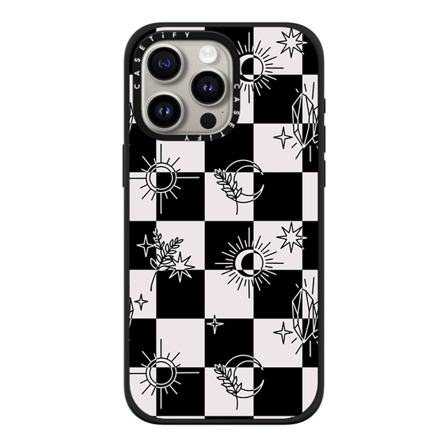 Chiara LB Art x CASETiFY iPhone 15 Pro Max ケース マットブラック インパクトケース MagSafe対応 Witchy Checkered Print