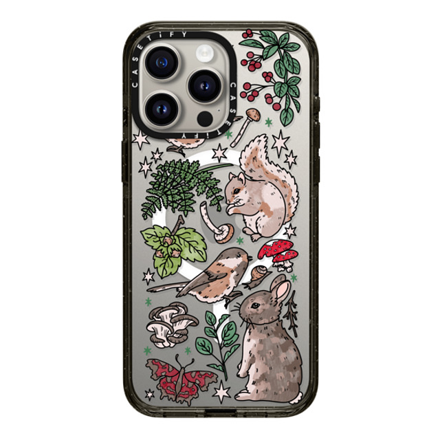 Chiara LB Art x CASETiFY iPhone 15 Pro Max ケース ブラック インパクトケース MagSafe対応 Woodland Magic