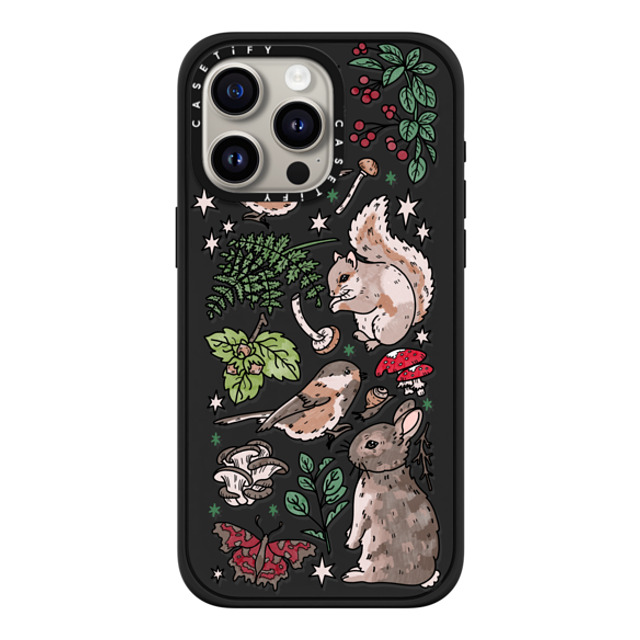 Chiara LB Art x CASETiFY iPhone 15 Pro Max ケース マットブラック インパクトケース MagSafe対応 Woodland Magic