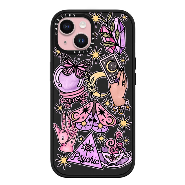 Chiara LB Art x CASETiFY iPhone 15 ケース マットブラック インパクトケース MagSafe対応 Whimsical Witch by Chiara LB art