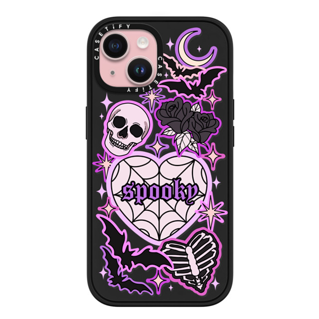 Chiara LB Art x CASETiFY iPhone 15 ケース マットブラック インパクトケース MagSafe対応 SPOOKY by Chiara LB art