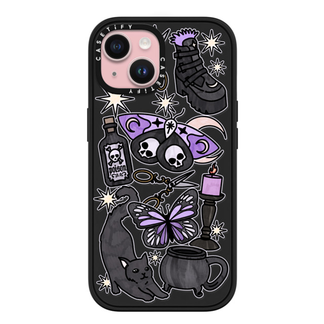 Chiara LB Art x CASETiFY iPhone 15 ケース マットブラック インパクトケース MagSafe対応 Dark Witch by Chiara LB art