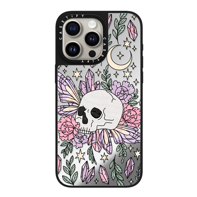 Chiara LB Art x CASETiFY iPhone 15 Pro Max ケース Silver on Black ミラーケース MagSafe対応 Enchanted Garden