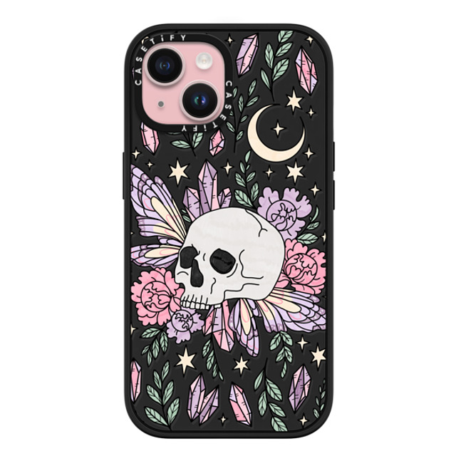 Chiara LB Art x CASETiFY iPhone 15 ケース マットブラック インパクトケース MagSafe対応 Enchanted Garden