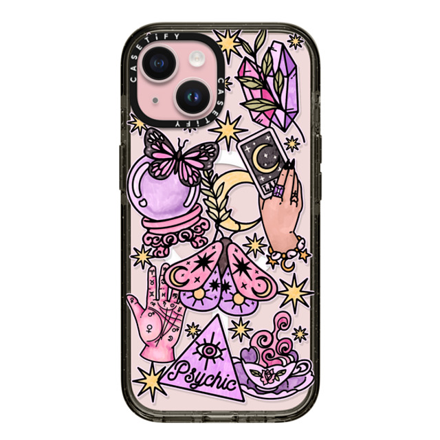 Chiara LB Art x CASETiFY iPhone 15 ケース ブラック インパクトケース MagSafe対応 Whimsical Witch by Chiara LB art