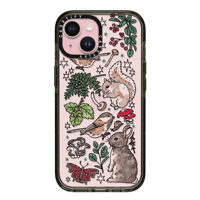 Chiara LB Art x CASETiFY iPhone 15 ケース ブラック インパクトケース Woodland Magic