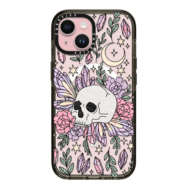 Chiara LB Art x CASETiFY iPhone 15 ケース ブラック インパクトケース MagSafe対応 Enchanted Garden