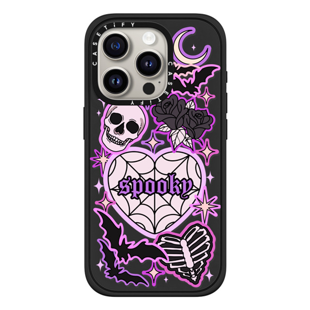 Chiara LB Art x CASETiFY iPhone 15 Pro ケース マットブラック インパクトケース MagSafe対応 SPOOKY by Chiara LB art