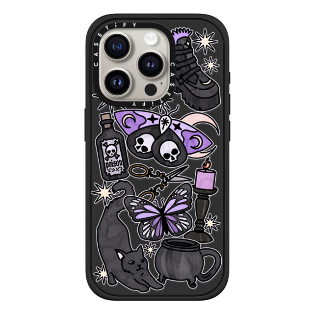 Chiara LB Art x CASETiFY iPhone 15 Pro ケース マットブラック インパクトケース MagSafe対応 Dark Witch by Chiara LB art