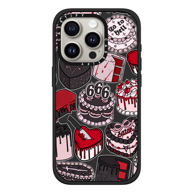 Chiara LB Art x CASETiFY iPhone 15 Pro ケース マットブラック インパクトケース MagSafe対応 Spooky Cakes by Chiara LB art