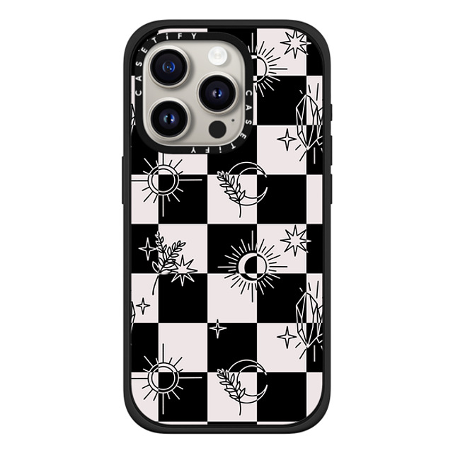 Chiara LB Art x CASETiFY iPhone 15 Pro ケース マットブラック インパクトケース MagSafe対応 Witchy Checkered Print