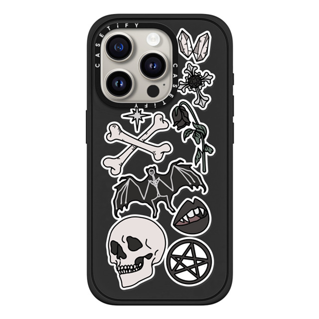 Chiara LB Art x CASETiFY iPhone 15 Pro Case Sticker,Floral マットブラック Impact Case MagSafe Compatible Gothic Vampire Mother's Day Chiara LB Art x CASETiFY iPhone 15 Pro Case Sticker,Floral マットブラック Impact Case MagSafe Compatible Gothic Vampire Mother's Day