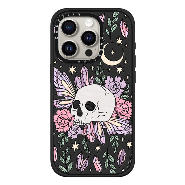 Chiara LB Art x CASETiFY iPhone 15 Pro ケース マットブラック インパクトケース MagSafe対応 Enchanted Garden