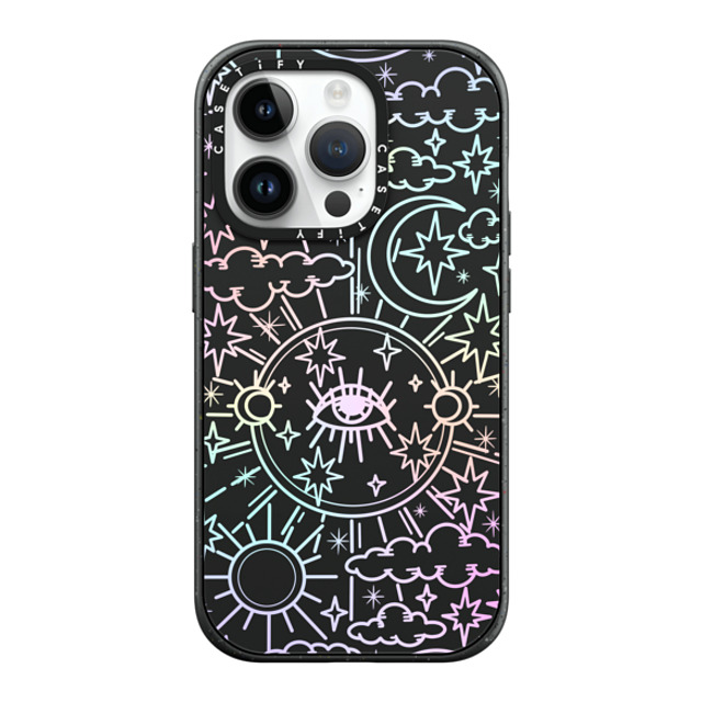 Chiara LB Art x CASETiFY iPhone 14 Pro ケース マットブラック インパクトケース MagSafe対応 Celestial Dream by Chiara LB art