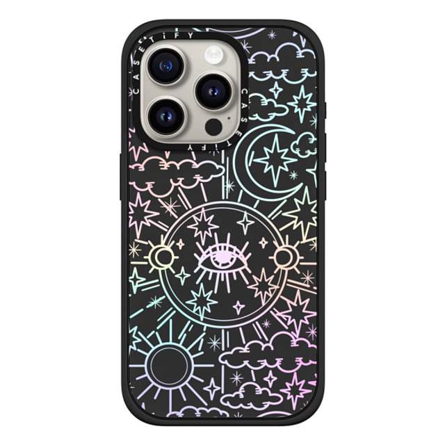 Chiara LB Art x CASETiFY iPhone 15 Pro ケース マットブラック インパクトケース MagSafe対応 Celestial Dream by Chiara LB art