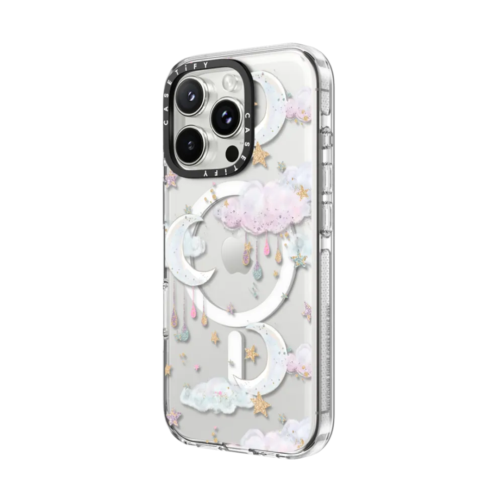 Clear iPhone 16 Pro Case MagSafe Compatible - Candy Cotton Clouds