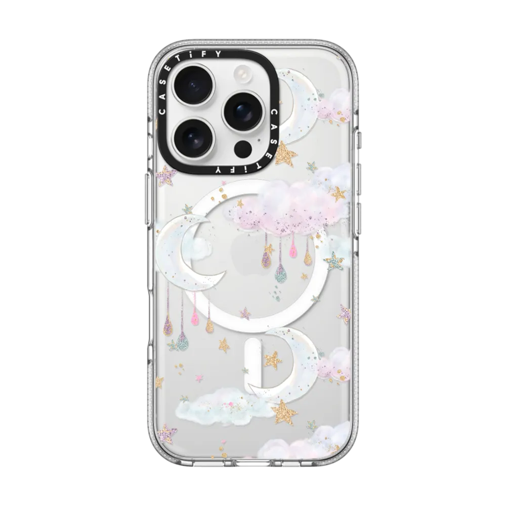 Clear iPhone 16 Pro Case MagSafe Compatible - Candy Cotton Clouds