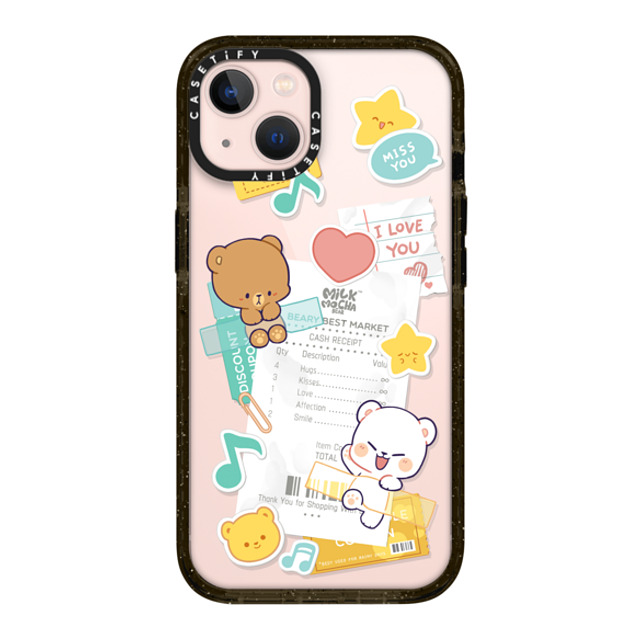 MilkMochaBear x CASETiFY iPhone 13 ケース ブラック インパクトケース Love Receipt