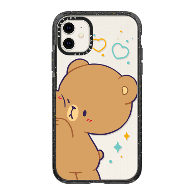 MilkMochaBear x CASETiFY iPhone 11 ケース ブラック インパクトケース Bumping Mocha