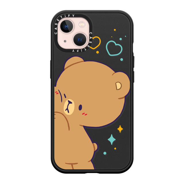 MilkMochaBear x CASETiFY iPhone 13 ケース マットブラック インパクトケース MagSafe対応 Bumping Mocha