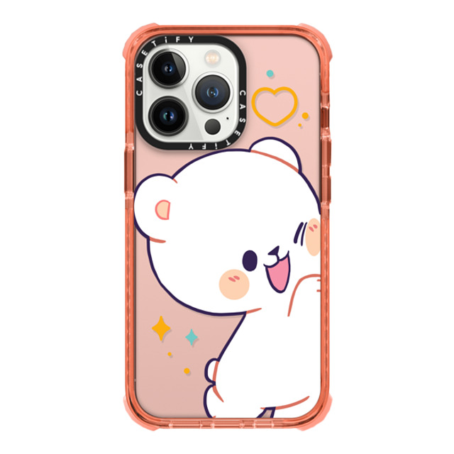 MilkMochaBear x CASETiFY iPhone 13 Pro ケース Peach ウルトラインパクトケース Bumping Milk