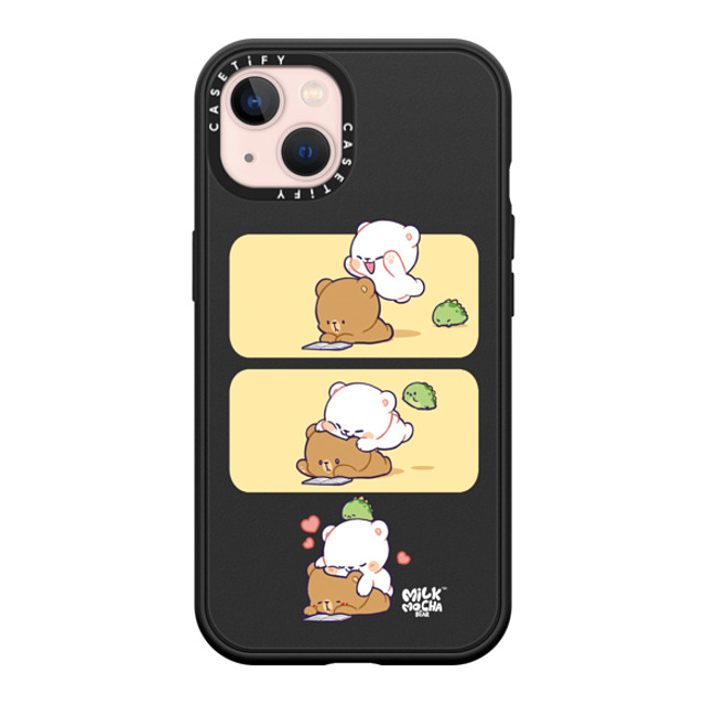 MilkMochaBear x CASETiFY iPhone 13 ケース マットブラック インパクトケース MagSafe対応 Jump Hug