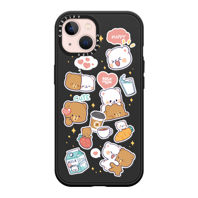 MilkMochaBear x CASETiFY iPhone 13 ケース マットブラック インパクトケース MagSafe対応 Happiness is You