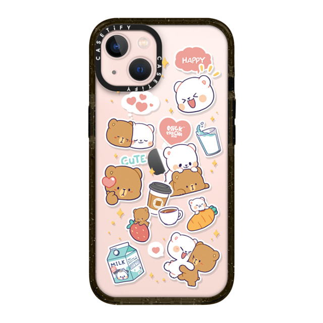 MilkMochaBear x CASETiFY iPhone 13 ケース ブラック インパクトケース Happiness is You