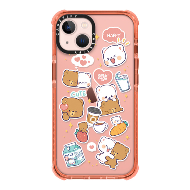 MilkMochaBear x CASETiFY iPhone 13 ケース Peach ウルトラインパクトケース Happiness is You