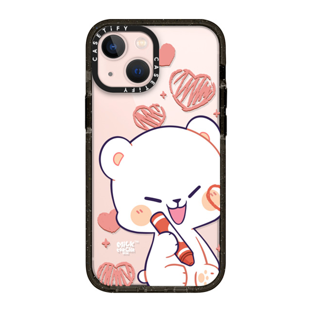 MilkMochaBear x CASETiFY iPhone 13 Mini Case Black Impact Case Heart Cheek Milk Mother's Day MilkMochaBear x CASETiFY iPhone 13 Mini Case Black Impact Case Heart Cheek Milk Mother's Day