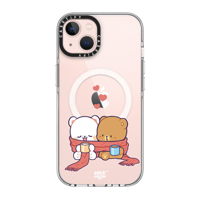 MilkMochaBear x CASETiFY iPhone 13 ケース クリア クリア ケース MagSafe対応 Wrapped in Warmth