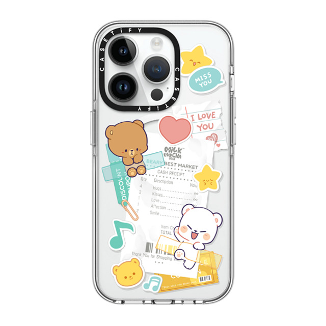 MilkMochaBear x CASETiFY iPhone 14 Pro ケース クリア クリア ケース MagSafe対応 Love Receipt