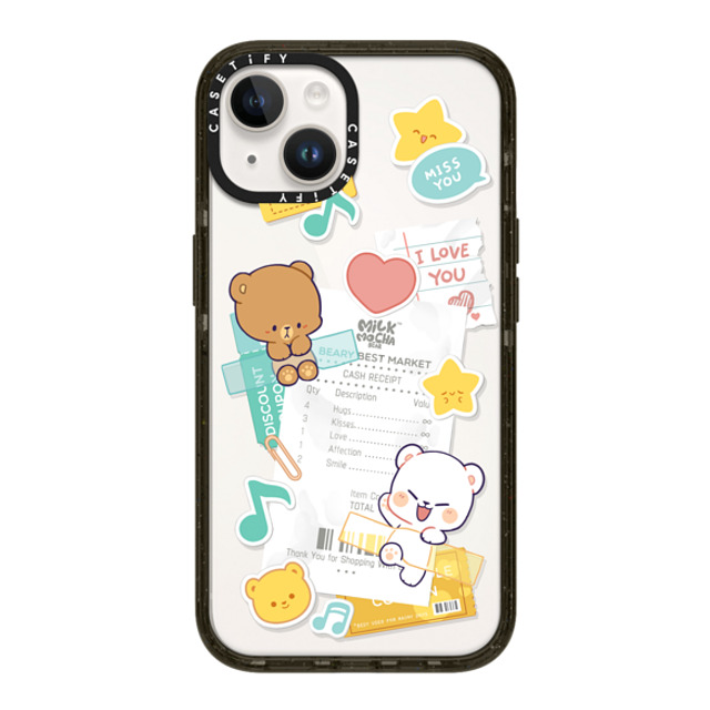 MilkMochaBear x CASETiFY iPhone 14 ケース ブラック インパクトケース Love Receipt