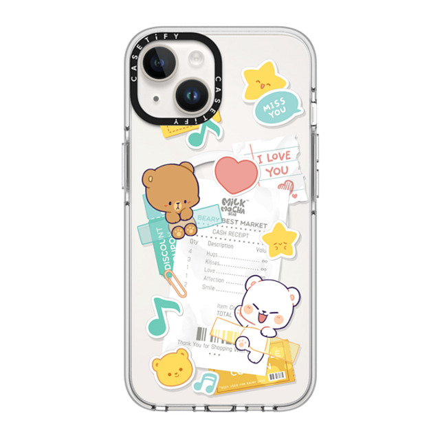 MilkMochaBear x CASETiFY iPhone 14 ケース クリア クリア ケース MagSafe対応 Love Receipt