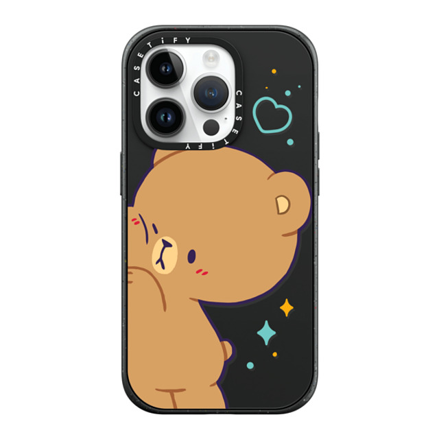 MilkMochaBear x CASETiFY iPhone 14 Pro ケース マットブラック インパクトケース MagSafe対応 Bumping Mocha