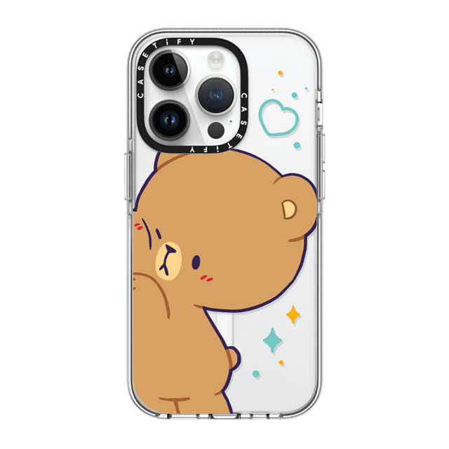 MilkMochaBear x CASETiFY iPhone 14 Pro ケース クリア クリア ケース MagSafe対応 Bumping Mocha